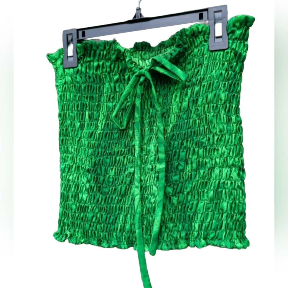 Barefoot Attitude Green Bandeau Top New Without Tags